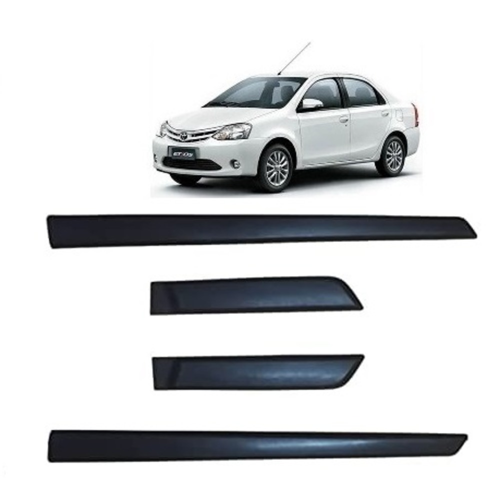 Side Door Beading Door Protector Accessories for Etios Black